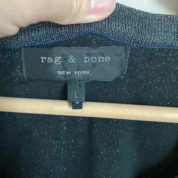 Rag & Bone Metallic Knit Fitted Dress Size Large - Picture 2 of 12